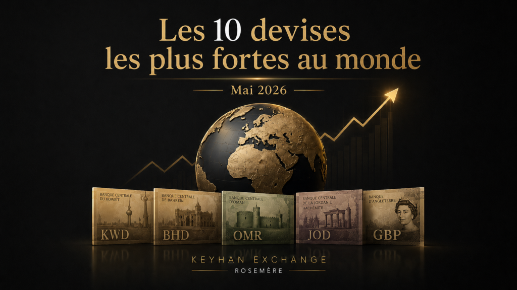 Les 10 devises les plus fortes au monde en mai 2026.