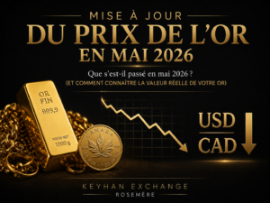 Mise à jour du prix de l’or en mai 2026 avec lingot d’or, pièce d’or, bijoux et graphique en baisse